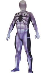 Purple and Black 3D Muscle Shades Fullbody Printed Zentai Suit