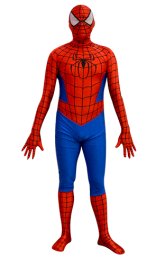 Blue and Red Printed Amazing S-guy Bodysuit Blue and Red Printed Amazing S-guy Bodysuit