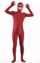 Burgundy Open Face Zentai Suit / Spandex Lycra Burgundy Open Face Zentai Suit / Spandex Lycra