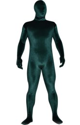 Dark Green Thick Velvet Spandex Zentai Full Bodysuit Dark Green Thick Velvet Spandex Zentai Full Bodysuit