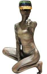 Gold Metallic Silk-Like Lycra Zentai Suit Gold Metallic Silk-Like Lycra Zentai Suit