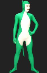 Green Cat | Yellow and Blue Spandex Lycra Full Body Zentai Suit Green Cat | Yellow and Blue Spandex Lycra Full Body Zentai Suit