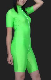 Mint Green Lycra Spandex Front Open Jumpsuit (No Hood, Gloves & Mint Green Lycra Spandex Front Open Jumpsuit (No Hood, Gloves &