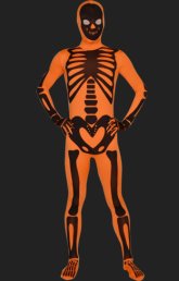 Orange Skeleton Full Body Suit | Spandex Lycra Zentai Bodysuit Orange Skeleton Full Body Suit | Spandex Lycra Zentai Bodysuit