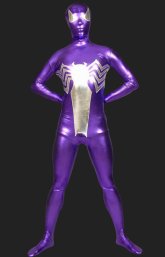 Purple and Silver Shiny Metallic Unisex Zentai Suits Purple and Silver Shiny Metallic Unisex Zentai Suits