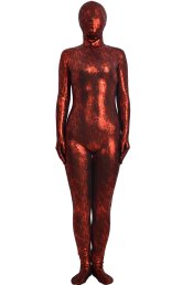 Red and Dark Red Crack Pattern Shiny Metallic Zentai Suit Red and Dark Red Crack Pattern Shiny Metallic Zentai Suit