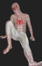 S-guy Red and White Spandex Lycra Full Body Suit S-guy Red and White Spandex Lycra Full Body Suit