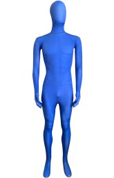 Semi-transparent Royal Blue Stretchy Silk Lycra Full Bodysuit Semi-transparent Royal Blue Stretchy Silk Lycra Full Bodysuit