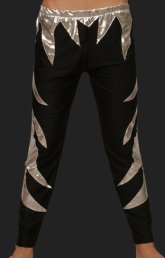 Silver and Black Spandex Lycra and Shiny Metallic Wrestling Pants Silver and Black Spandex Lycra and Shiny Metallic Wrestling Pants