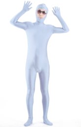 Silver Blue Open Face Zentai Suit Silver Blue Open Face Zentai Suit