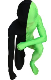 Split Zentai | Black and Green Spandex Lycra Zentai Suit Split Zentai | Black and Green Spandex Lycra Zentai Suit