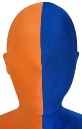 Split Zentai Mask | Orange and Blue Split Zentai Mask | Orange and Blue