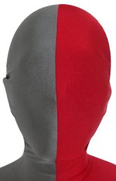 Split Zentai Mask | Slate Grey and Red Split Zentai Mask | Slate Grey and Red